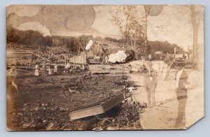 K1/ Buckeye Lake Ohio RPPC Postcard c20s Roller Coaster Flood Disaster? 157