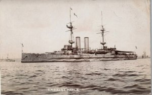 HMS Albemarle British Royal Navy -  c1910s RPPC Postcard