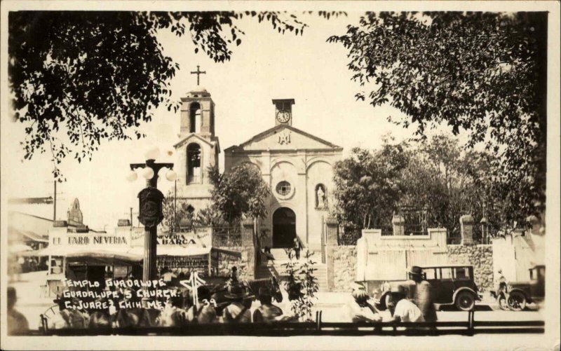 Juarez Mexico Templo Guadalupe c1931 Real Photo Postcard 