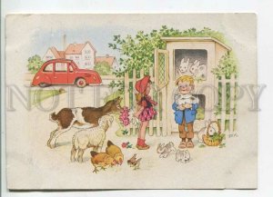 480742 East Germany GDR rabbit farm car goat lamb fists kids Baumgarten Vintage