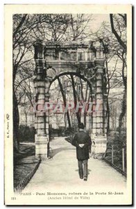 Old Postcard Pare Monceau Paris Ruins of the Porte St Jean Old City Hall