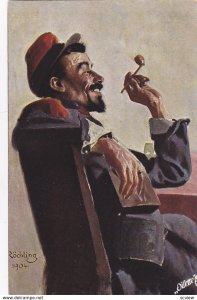 TUCK # 1210B; Deutscher Meister, Soldier with pipe, 1904 Artist Rochling