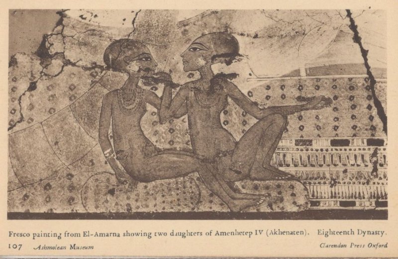 Daughters Of Amanehetep Ashmolean Museum Fresco Painting Postcard