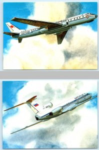 2 Postcards AEROFLOT Russian International Airlines TY-154 & TY-104 ~ 4x6