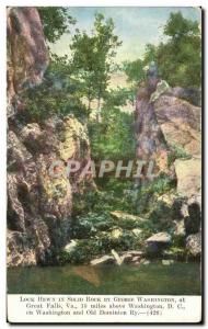 Old Postcard Lock Solid Rock Hewn In By George Washington At Great Falls Miles