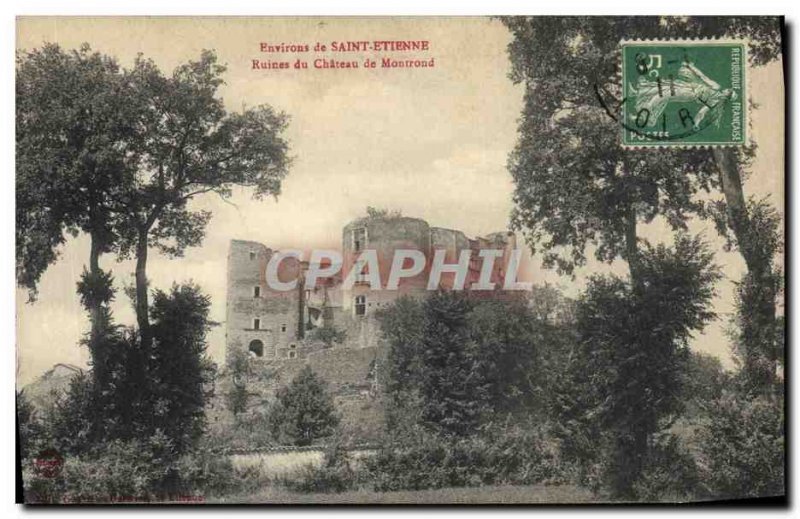 Old Postcard Environs de Saint Etienne Ruins of Chateau de Montrond