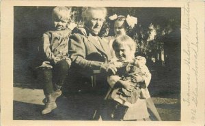 C-1910 Children Toy Doll Grandmother RPPC Photo Postcard 21-8665