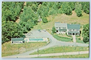 New Hampshire NH Postcard Okemo Inn Summer Winter Resort Backyard Ski Area c1960