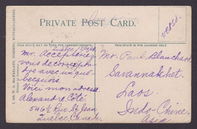 Postcard, CANADA, Quebec from Levis