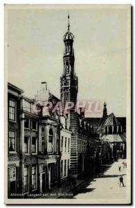 Old Postcard Alkmaar Langestraat Met Staduhus