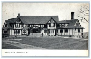 c1910 Country Club Exterior View Building Springfield Illinois Vintage Postcard