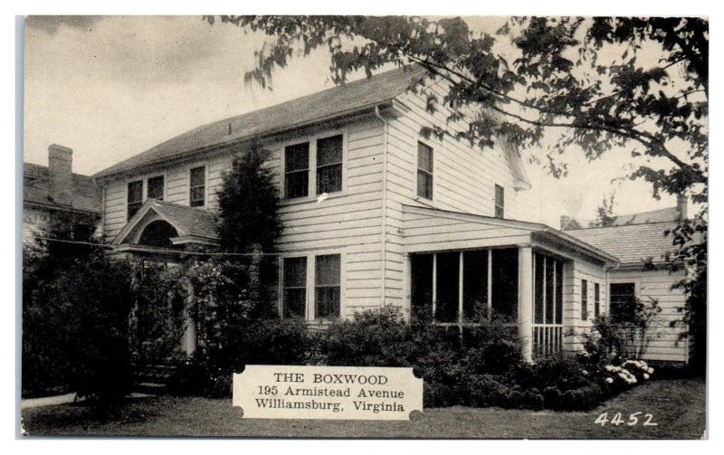 The Boxwood, Williamsburg, VA Postcard