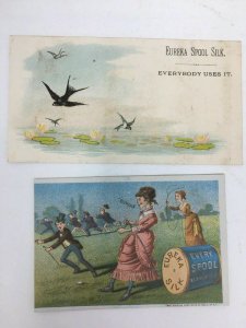 Lot of 6 Eureka Spool Silk Victorian Trade Cards  Advertising