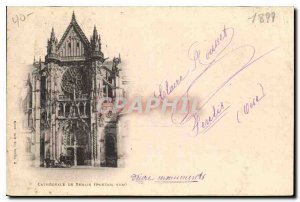 Postcard Old Cathedral of Senlise South Gate Map 1899