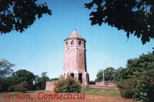 VINTAGE CONTINENTAL SIZE POSTCARD THE FOX HILL TOWER AT VERNON CONNECTICUT