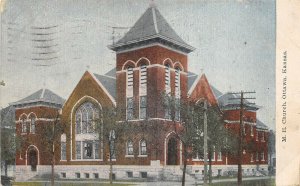 Ottawa Kansas 1909 Postcard M.E. Church
