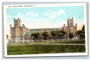 Vintage 1920's Postcard State Armory Building Providence Rhode Island