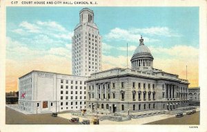 CAMDEN, NJ New Jersey COURT HOUSE & CITY HALL Courthouse  c1930's Linen Postcard