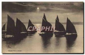 Old Postcard Douarnenez Bay Boats Arriving at the place of fishing boats