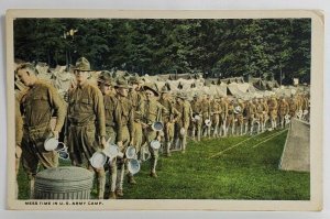 Military Mess Time in the U.S. Army Camp Postcard S16