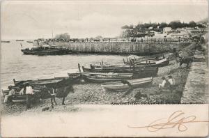 Madeira Praia Do Funchal N.139 Portugal Fishermen Boats Postcard E61