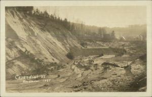 Cavendish VT 1927 Flood Real Photo Postcard #6