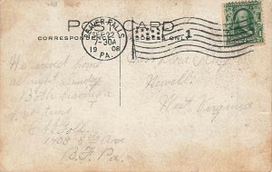 Beaver Falls PA Horse Drawn Popcorn & Peanut Wagon Real Photo Postcard