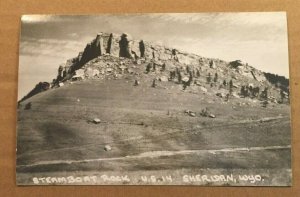 UNUSED RPPC  POSTCARD - STEAMBOAT ROCK, U.S.14, SHERIDAN, WYOMING