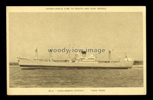 ca0631 - Union Castle Cargo Ship - Kenilworth Castle - postcard