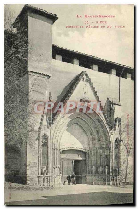 Old Postcard Rieux Porch Of The Church