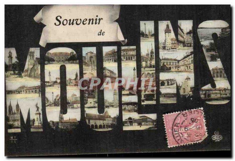 Old Postcard Souvenir of Moulins