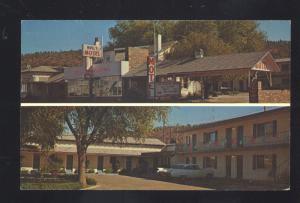 WILLIAMS ARIZONA ROUTE 66 HULL'S MOTEL 1960 CADILLAC ADVERTISING POSTCARD