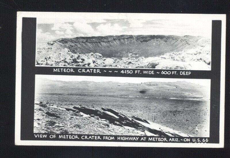 RPPC METEOR CRATER ARIZONA ROUTE 66 WINSLOW VINTAGE REAL PHOTO POSTCARD