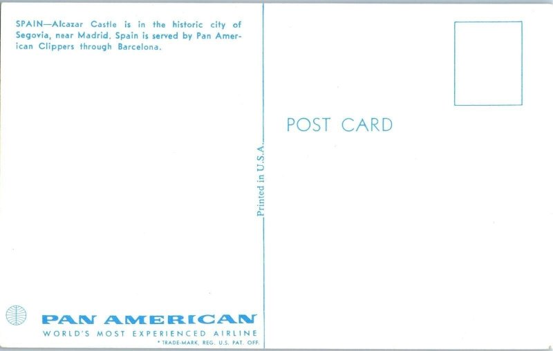 Alcazar Castle Segovia Spain Postcard