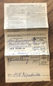 1924 American Railway Express Receipt Ephemera Railroad - Vintage  Cloverdale CA