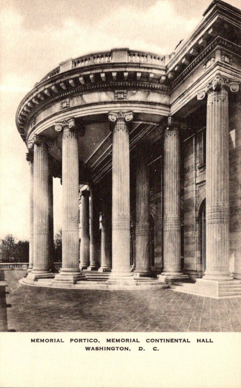 Washington D C Memorial Continental Hall Memorial Portico Albertype