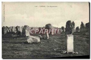 Old Postcard Dolmen Menhir Carnac alignments
