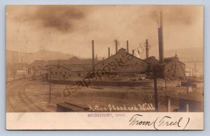 J87/ Bridgeport Ohio RPPC Postcard c1910 Aetna Standard Mill Factory 1012