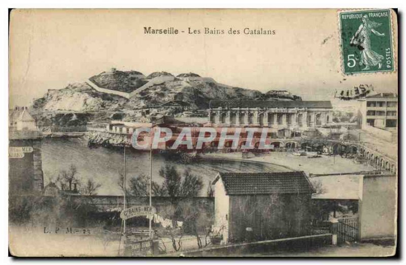 Old Postcard Marseille Les Bains Catalans