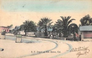 San Mateo California Southern Pacific Depot Train Station Postcard AA29931