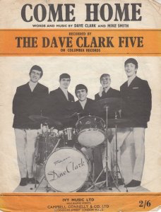 Come Home The Dave Clark Five 1960s Sheet Music