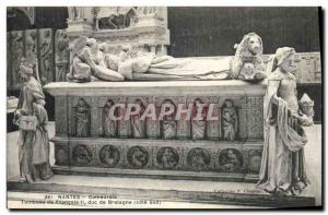 Postcard Old Death Nantes Cathedral Tomb of Francis II Duke of Brittany Lion