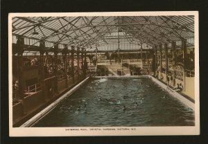 Canada Postmark 1939 Victoria BC Pool in Crystal Gardens Gowen Sutton Postcard