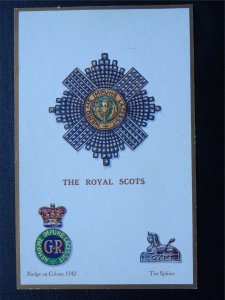 Regimental Badge THE ROYAL SCOTS c1915 Postcard Gale & Polden 1629