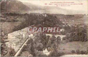 Postcard Old Foix Pyreneess Ari?goises Bridge St Girona and view Vallee