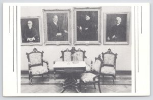 Oklahoma~Pioneer Parlor Furniture In Home Of AJ Harkins~B&W Photo~Vintage PC