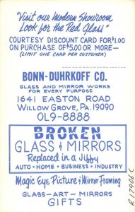 Willow Grove Pennsylvania Bonn Duhrkoff  Picture Framing Ad Non-PC Back AA50233