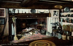 Massachusetts Ipswich Historical House The Kitchen 1913