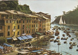 Italy Portofino Village Scene With Canal