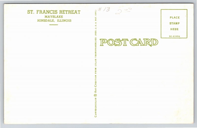 Hinsdale Illinois~St Francis Retreat @ Mayslake~Vintage Postcard